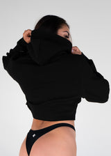 Bat Wing Crop Kloud Hoodie (Black)
