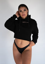 Bat Wing Crop Kloud Hoodie (Black)